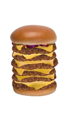 a cheeseburger with meat, onions and mustard on it's buns