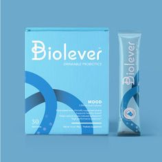 a tube of biolever toothpaste next to it's box on a blue background