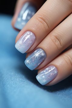 christmas nails, fall holiday nails, winter nails, december nails, winter nail designs, pretty nails ideas, stylish nails designs, fall baddie nails, winter christmas nails, christmas nails designs, christmas nails 2023, aesthetic christmas nails, pastel nails, cool blue nails, snowflake nails, winter nail art, holiday nail ideas, seasonal nail trends, festive manicure, trendy nail colors, icy nail designs, snowflake nail art, nail inspiration, frosty nails, seasonal nail looks Blue Christmas Nails, Glitter Gradient, Snowflake Nail Art, Pink French, Blue Nail Designs, Snowflake Nails, Blue Nail