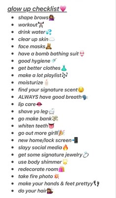 100 Things I Want To Do In My Life, Glow Up For 13 Yo, Female Glow Up, At Home Glow Up, Winter Glow Up Tips, Glow Up Looks, Glow Up Apps, Ways To Glow Up, Glow Up 2024