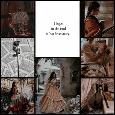 a collage of photos with the words hope in the end it's a love story