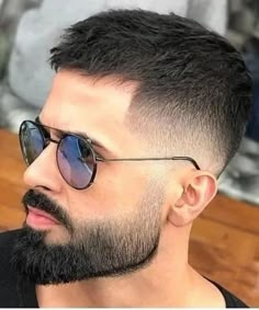 Fade Haircut Short, Men Fade Haircut, Faded Beard Styles, Very Short Hair Men, Short Hair Men, Hairstyles With Beard, Beard Trend, Men Fade Haircut Short, Short Hair With Beard