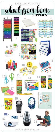 the back to school supplies list is full of items that are great for kids and adults