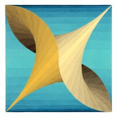 an abstract painting with two overlapping shapes