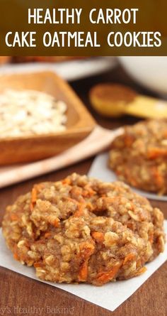 healthy carrot cake oatmeal cookies with text overlay