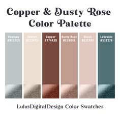 the color palette for copper and dusty rose