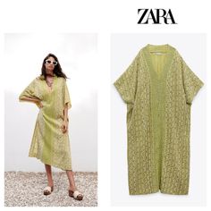 **See First Photo For Exact Color Of Dress** Zara Women's Embroidered Tunic Dress New With Tags Size X-Small Color: Green Textured Unlined Pullover Design 100% Cotton Shisha Or Mirror-Work Front Of Dress( A Type Of Embroidery Which Attaches Small Pieces Of Mirrors Or Reflective Metal To Fabric) Hand Wash Measurements Length(Shoulder To Bottom Hem) 49" Width(Armpit To Armpit) 29" Zara Shahjahan Party Wear, Shamsha Hashwani Dresses, Zara Pink Dress, Reflective Metal, Belted Floral Dress, Long Tunic Dress, Zara Maxi Dress, White Wrap Dress, Embroidered Tunic Dress