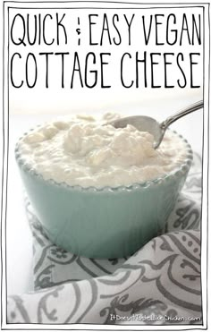 quick and easy vegan cottage cheese in a bowl