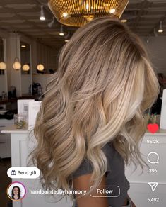 Lowlight Balayage On Blonde, Blonde Roots Brown Ends, Chai Latte Hair Color, Beige Blond Hair, Toasted Coconut Blonde, Super Blonde Highlights, Toasted Coconut Hair Color, Dark Blonde Hair Ideas, Hair By Chrissy