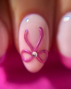 The cutesiest of cutesy nails🎀💓🌸✨ I adore these pink chrome nails with a 3d bow with all of my heart 🥹 @luvaj rings #nails #nailinspo #nailart #chromenails #christmasnails #xmasnails #nailsofinstagram Pearl Valentine Nails, Pink Bow Acrylic Nails, Bow Pink Nails, 3d Bow Nail Art, Heart And Bow Nails, 3d Bow Nails, Bow Nails Design, Pink Bow Nails, Bows Nails