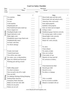 a worksheet with the words used to describe safety checks