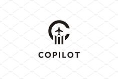 the logo for copilot is shown in black and white, with an arrow pointing up