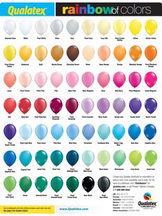 the rainbow balloons are available in various colors