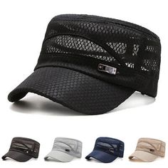 Trucker Hat Mens Mesh Baseball Cap Snapback Adjustable Hip Hop Flat Sun Hats | eBay Mesh Baseball Cap For Outdoor, Breathable Flat Cap For Summer, Summer Breathable Flat Cap, Black Breathable Mesh Summer Hat, Military Style Visor Hat For Summer, Military Style Summer Visor Hat, Black Military Summer Hat, Adjustable Mesh Snapback Hat, Functional Style, 5-panel Mesh Back Snapback Hat For Streetwear