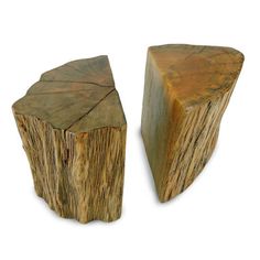 two pieces of wood sitting next to each other