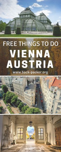 an aerial view of vienna with the text free things to do in vienna