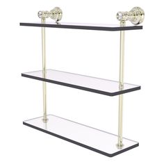 #finish_Polished Nickel Glass Wall Shelf, Glass Wall Shelves, Bath Faucet, Bathroom Shelf, Glass Shelf, Wall Organization, Wall Mounted Shelves, Bathroom Shelves, Bath Decor