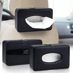 Product Description Car Tissue Holder, Sun Visor Napkin Holder Our tissue holder napkin box is designed with a stylish and simple appearance, the outer layer is high-grade PU leather, the inner layer is velvet, hand-sewn, fine workmanship, odorless and tasteless, sun-resistant and easy to clean, and durable will not wear easily. Car Tissue Case Holder This sun visor napkin holder can perfectly organize the loose and messy paper towels and masks in your car, making your car look neater and also d Car Accessories Black, Kleenex Holder, Car Tissue Holder, Car Items, Tissue Case, Car Visor, Amazon Canada, Trash Can For Car, Car Black