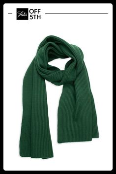 Ribbed Scarf Crafted From Three-Ply Merino Wool. Merino Wool Dry Clean Imported Size 12"w X 66"l. Men's - M Cold Weather > Saks Off 5th. Portolano. Color: Loden. Ribbed Scarf, Merino Wool Scarf, Masculine Style, Green Scarf, Cole Haan Men, Swimwear Dress, Fall Shoes, Anklet Jewelry, Wool Scarf