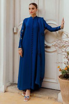 Ansab Jahangir Inara Family Eid Edition 2024 Ansab Jahangir, Raw Silk Kurta, Dark Blue Suit, Lace Dress Design, Pakistani Wedding Outfits, Silk Kurta, Pakistani Bridal Wear, Embroidery Motifs, Suit Fabric