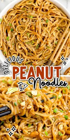 Peanut Noodles Peanut Butter Glass Noodles, Peanut Butter Asian Noodles, Pork Peanut Noodles, Peanut Butter Spaghetti, 2 Minute Noodle Recipes, Peanut Butter Dinner, Asian Peanut Noodles