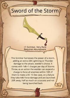 Dnd 5e Magic Scimitar, Magic Scimitar, Scimitar Dnd, 5e Homebrew Items, Dnd Objects, Dnd Table