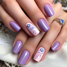 Purple Floral Nails, Nail Model, Butterfly Nail Designs, Wedding Backdrop Decorations, Trendy Nail Design, Butterfly Nail, Xmas Nails, Floral Nails, Purple Nails