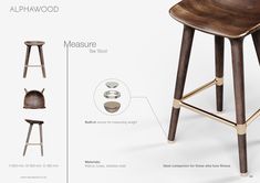 the stools are designed to look like they have been made from wood