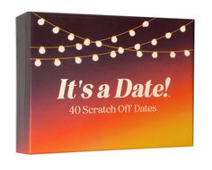 it's a date 40 scratch off dates book with string lights on the cover