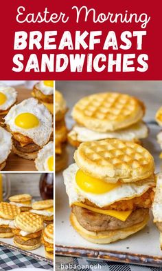 Mini sausage, egg, and hash brown breakfast sandwiches for Easter morning. Morning Breakfast Sandwiches, Easter Morning Breakfast