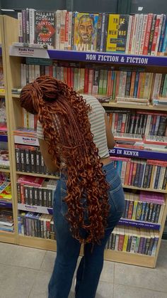 Ginger Black Braids, Shells On Braids, Long Ginger Box Braids, Black And Ginger Box Braids, 30 Braids Color, Ginger And Blonde Knotless Braids, Copper Boho Knotless Braids, Colour 350 Knotless Braids, Reddish Brown Braids