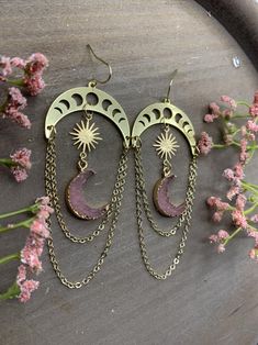 Xanadu Green, Hekate Goddess, Moon Goddess Jewelry, Wiccan Pentagram, Witches Coven, Wiccan Goddess, Pentagram Earrings, Goddess Hekate, Pentacle Jewelry