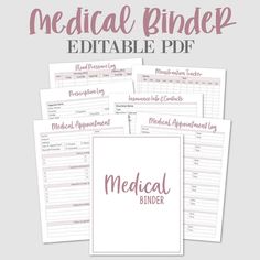 medical binder editable printable