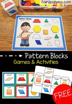 the pattern blocks game and activities for preschool