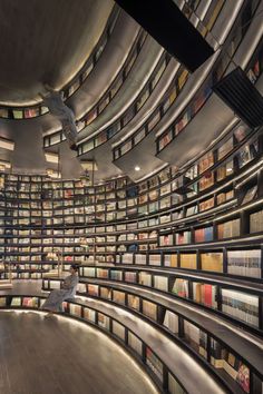 a large room filled with lots of books