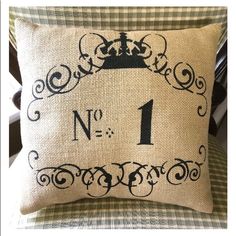 a pillow with the number one on it