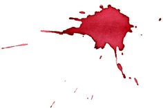 red ink splattered on white paper