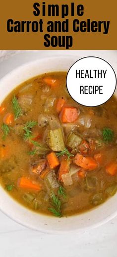 a white bowl filled with carrots and celery soup