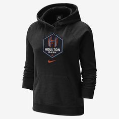 Don't let a little chill come between you and your team. Bundle up in this Houston Dash hoodie. Made with fleece that's brushed on the inside for extra softness, it's perfect for everyday wear or for just curling up on the couch to watch the game. Houston Clubs, Orlando Pride, Red Stars, Nike Soccer, Soccer Club, Womens Soccer, Red Star, Fleece Hoodie, Active Wear For Women