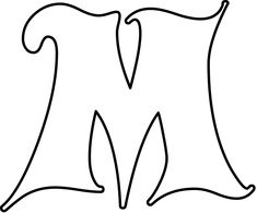 the letter m is made up of black lines