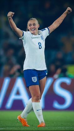 a female soccer player is celebrating her team's win over the united states in a match