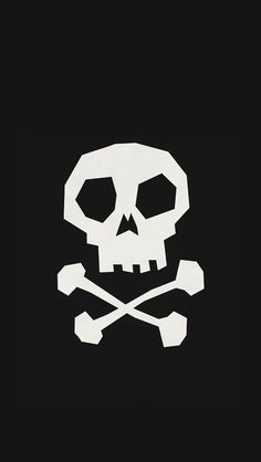 a skull and crossbones on a black background