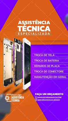 an advertisement for a cell phone repair company, with the words assist techica especial