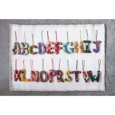 Wool Felt Embroidered Alphabet Ornament - Eden Lifestyle Embroidered Alphabet, Letter Ornaments, Holiday Messages, Felt Letters, Gift Toppers, Creative Co Op, Felt Material, Felt Ornaments, Ornament Set