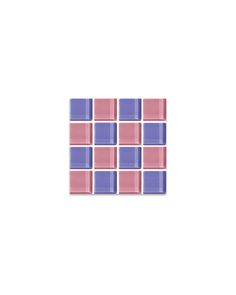 a square tile pattern with pink and blue squares