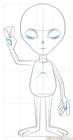 how to draw an alien from the animated movie