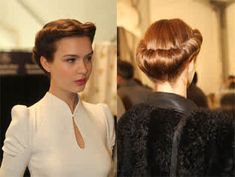 40s Updo, Hair Cuts Inspiration, 1940s Updo, Carolina Herrera Fashion, Pin Curl, 40s Hairstyles, 1940s Hairstyles