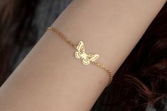 Buy With Butterfly Necklace  (Plaese search it out in our store or Contact us) 🦋 Welcome to Shimmer&Shine By Asya! 🦋 Indulge in the delicate beauty of our Handcrafted Mini Butterfly Bracelet, crafted in 8K Solid Gold, 14K Solid Gold, 925 Sterling Silver on plated with 14k Gold. This stunning bracelet is a true testament to elegance and simplicity. ✨ Charmingly Handmade: Each bracelet is meticulously handcrafted with love and attention to detail, ensuring a unique and exquisite piece every time Tiny Butterfly, Mini Butterfly, Shimmer Shine, Bracelet Minimalist, Bracelet Dainty, Dress Indian, Delicate Beauty, Butterfly Bracelet, Minimalist Bracelet