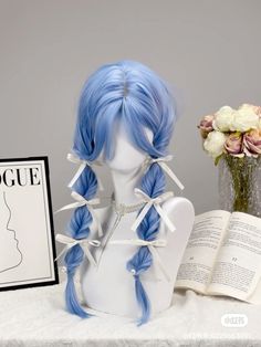 Long Hair Wig Styles, Fairytale Hair, Pelo Anime, Mixed Curly Hair, Drawing Hair Tutorial, Long Hair Wigs, Pigtail Braids, Fantasy Hair