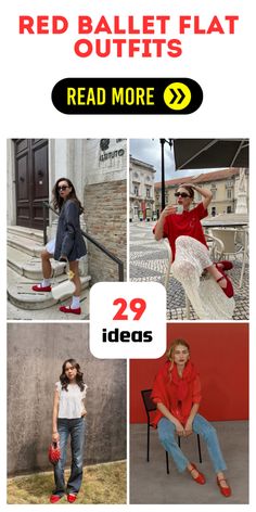 Ballet Flat Outfits, Flats Outfit Summer, Flat Outfits, Red Sneakers Outfit